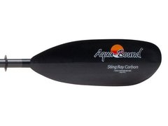 Aqua Bound Sting Ray Carbon - карбонове туристичне весло з вільним кутом розвороту лопаток, двосекційне весло, Веретено стандартного діаметру (STD), пряме веретено