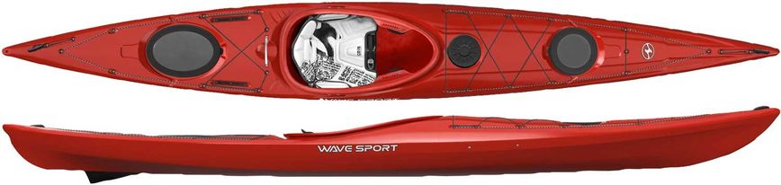 Wave Sport Hydra - туристический каяк повышеной маневренности для туризма, сплавов, активных прогулок, Однослойный полиэтилен, Нет
