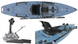 Hobie Mirage Outback - компактний каяк з педальним приводом для риболовлі та відпочинку на воді, Одношаровий поліетилен, Так. Рульове перо знизу під каяком, Outback std