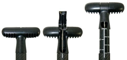 BIC SUP Paddle Performer CF - карбонове весло для SUP зі склопластиковою лопаткою, Суцільне з регульованою ручкою, Веретено стандартного діаметру (STD), пряме веретено