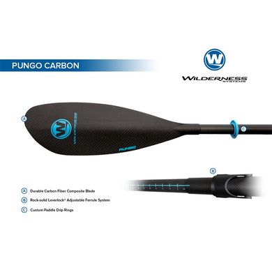 Wilderness Systems Pungo Carbon Kayak Paddle 2pc Adjustable - карбоновое весло для каяков модельного ряда Pungo, 220 - 240 см