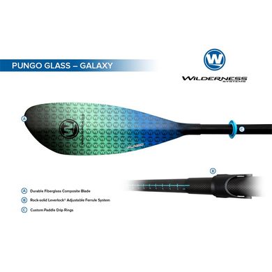 Wilderness Systems Pungo Fiberglass Kayak Paddle 2pc Adjustable - стеклопластиковое весло для каяков модельного ряда Pungo, Green/Blue, 220 - 240 см