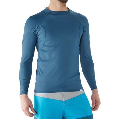 NRS Men's H2Core Rashguard Long-Sleeve Shirt - легкая кофта для занятий каякингом в жаркие летние дни, Moroccan Blue, S