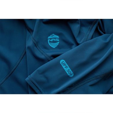 NRS Men's H2Core Rashguard Long-Sleeve Shirt - легкая кофта для занятий каякингом в жаркие летние дни, Moroccan Blue, S