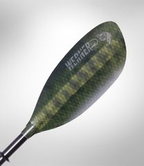 WERNER Shuna Hooked - весло с камуфляжным окрасом для рыбалки с каяка, 2-секційне весло, Веретено стандартного діаметру (STD), пряме веретено, 615 см.кв. (46см x 18.25см)
